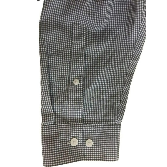 CALVIN KLEIN Mens Casual Oxford Button Shirt XL Cool Tech Grey Checker Non-Iron - Picture 6 of 10
